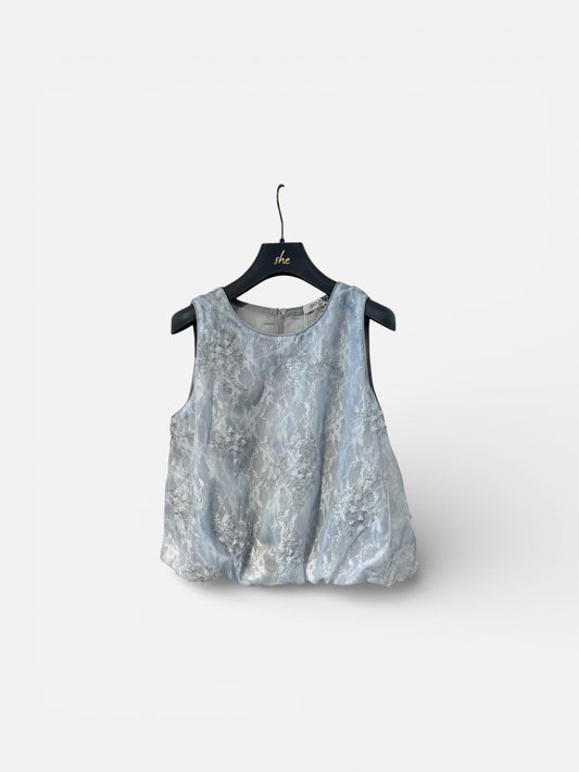 Lace Top Ice Blue - Elegantes Spitzen-Top