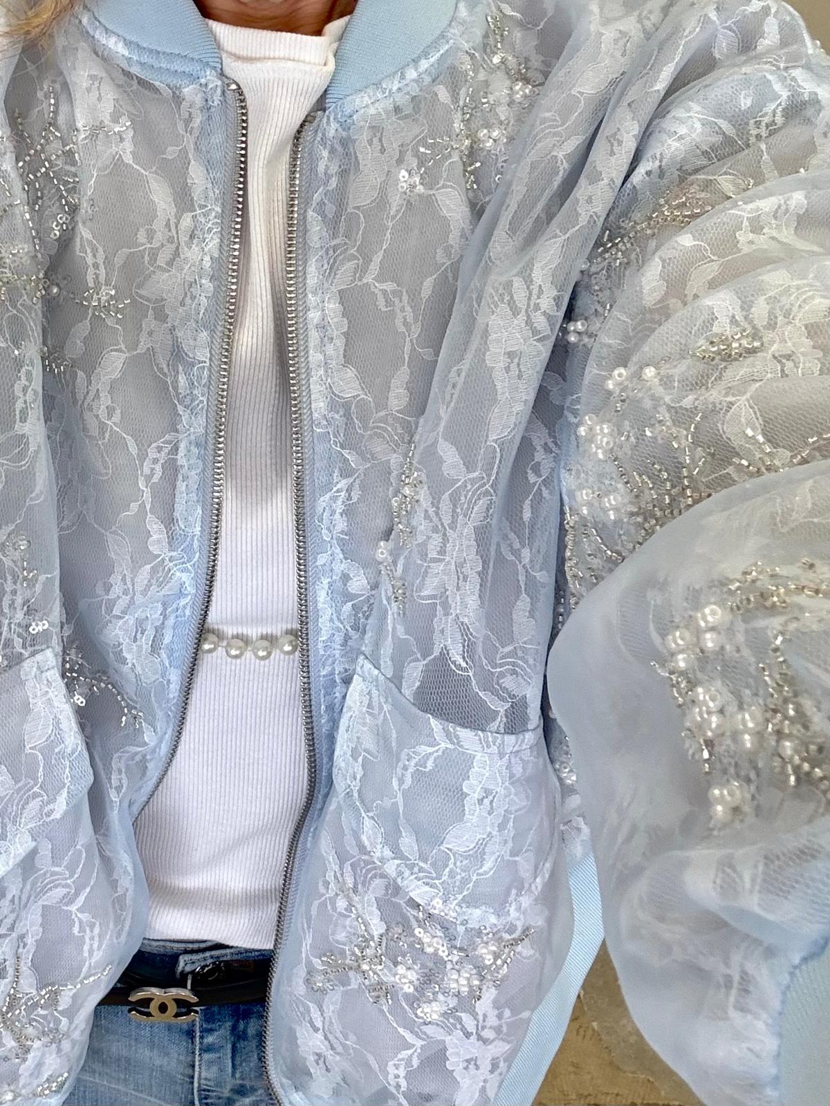 Lace Bomber – Ice Blue